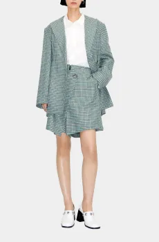 Женская мятная юбка-шорты в клетку Ментоловый 36 Bimba Y Lola 232BR4810.13400