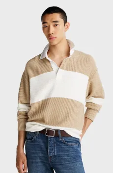 Мужское поло в полоску KNITTED STRIPED RUGBY Разноцветный XL Tommy Hilfiger MW0MW37764