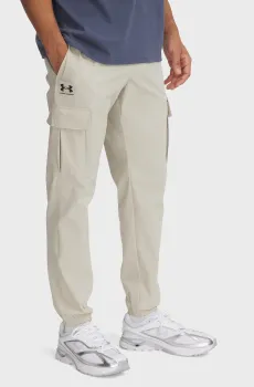 Мужские бежевые спортивные брюки UA Vibe Woven Cargo Pants Бежевый S Under Armour 1386558-289