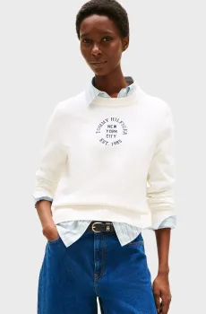 Женский белый джемпер GRAPHIC LOGO Белый M Tommy Hilfiger WW0WW46267