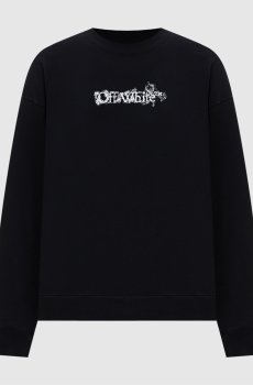 Черный свитшот с принтом