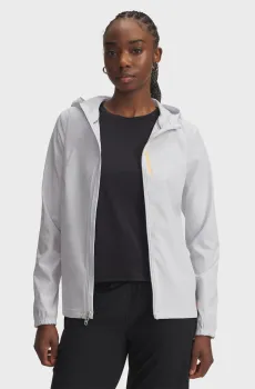 Женская светло-серая ветровка UA OutRun the STORM Jacket Серый M Under Armour 1377043-014