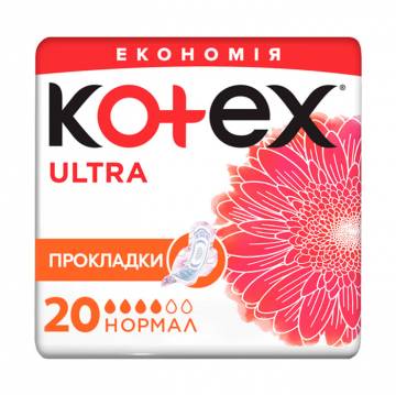 Прокладки для критических дней Kotex Ultra Normal, 20 шт Прокладки для критических дней Kotex Ultra Normal, 20 шт