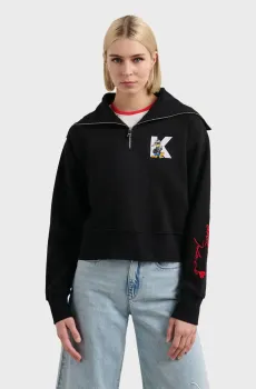 Женская черная спортивная кофта KL X DISNEY Черный L Karl Lagerfeld A3W20063