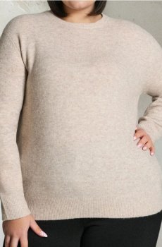 Базовий светр з домішкою вовни Plus Size - бежевий