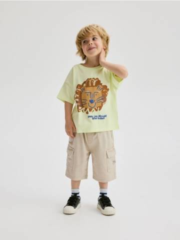 Reserved - Бавовняні шорти карго - бежевий - 5467S-08X