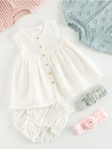Reserved - BABIES` DRESS & BRIEFS - білий - 929CY-00X Reserved - BABIES` DRESS & BRIEFS - білий - 929CY-00X