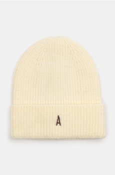 Ребриста шапка біні - кремовий