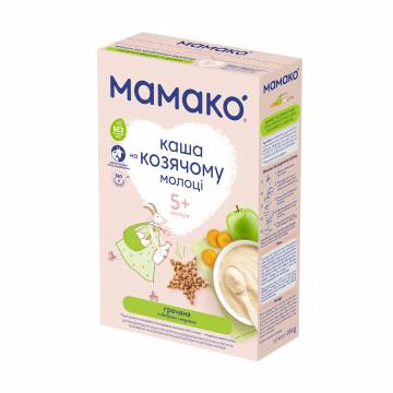 Детская молочная каша МАМАКО гречневая с яблоком и морковью, на козьем молоке, с 5 месяцев, 200 г Детская молочная каша МАМАКО гречневая с яблоком и морковью, на козьем молоке, с 5 месяцев, 200 г