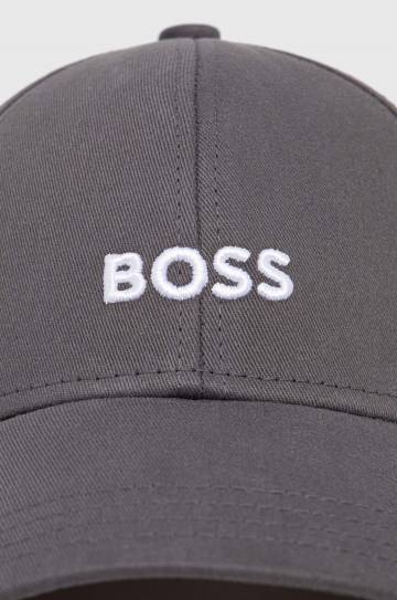 Хлопковая кепка BOSS цвет чёрный с аппликацией Хлопковая кепка BOSS цвет чёрный с аппликацией