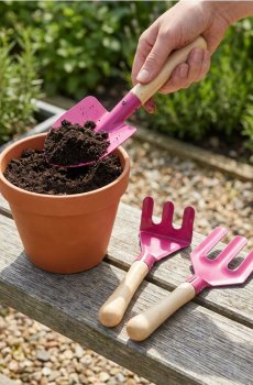 Набір садових інструментів 3 pack - рожевий