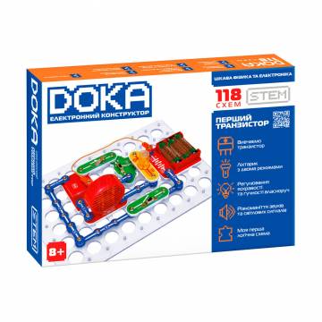 Конструктор электронный DOKA 118 схем, 23*32*4 см, от 8 лет (D70701) Конструктор электронный DOKA 118 схем, 23*32*4 см, от 8 лет (D70701)