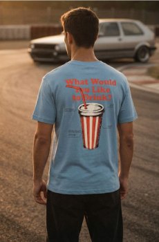 Бавовняна футболка з принтом - синій