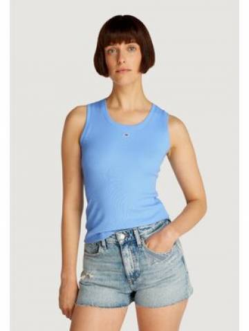 Tommy Jeans Топ Essential DW0DW20673 Блакитний Slim Fit Tommy Jeans Топ Essential DW0DW20673 Блакитний Slim Fit