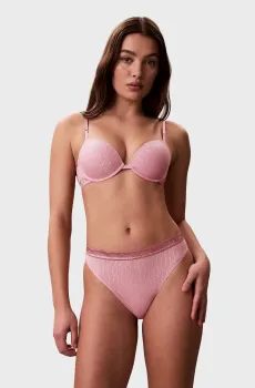 Женский розовый бюстгальтер с узором IGHTLY LINED DEMI Розовый 32B Calvin Klein LV00QF8872