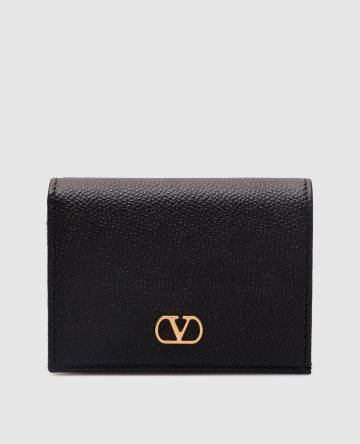 Черный кожаный портмоне с логотипом