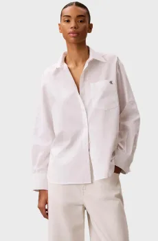 Женская белая рубашка с узором POPLIN Белый S Calvin Klein Jeans LV047G126G