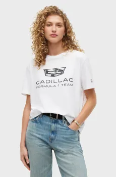 Женская белая футболка TH x Cadillac Formula 1® Team Белый XS Tommy Hilfiger WW0WW53037