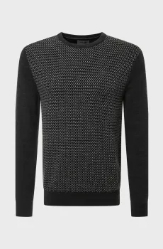 Мужской черный шерстяной джемпер Черный L Pierre Cardin PC.-C5 51070.5071