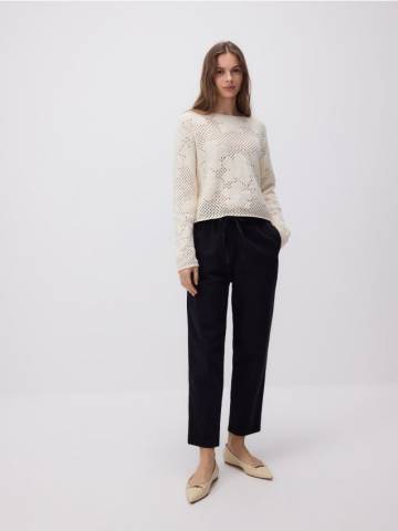 Reserved - Бавовняні джоггери - чорний - 1057P-99X