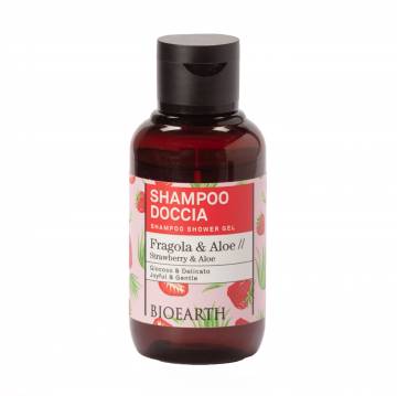 Уценка! Шампунь-гель для волос и душа Bioearth Family Shampoo Shower Gel Клубника и алоэ вера, 100 мл Уценка! Шампунь-гель для волос и душа Bioearth Family Shampoo Shower Gel Клубника и алоэ вера, 100 мл