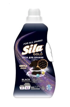 Жидкое средство для стирки темных и черных вещей Sila Gold Black, 42 стирки, 2.5 кг