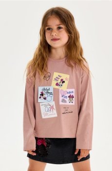 Бавовняна футболка з принтом Minnie Mouse - бежевий