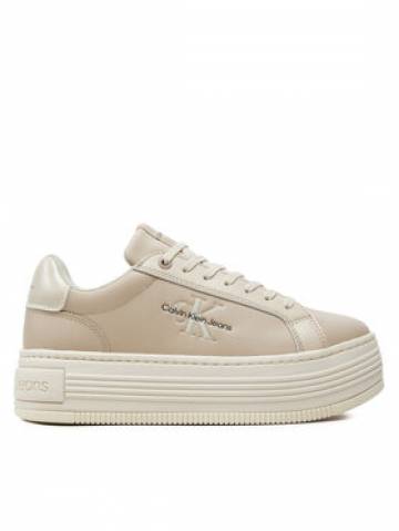 Calvin Klein Jeans Снікерcи Bold Platf Low Lace Lth Ml Mtl YW0YW01516 Бежевий Calvin Klein Jeans Снікерcи Bold Platf Low Lace Lth Ml Mtl YW0YW01516 Бежевий
