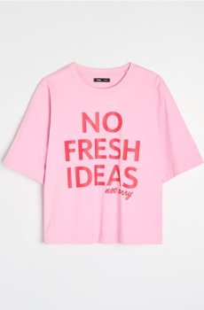 Бавовняна футболка з написом No Fresh Ideas - бегонія