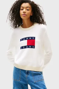 Женский белый джемпер CLRBLCKFLAG Белый S Tommy Jeans DW0DW20970