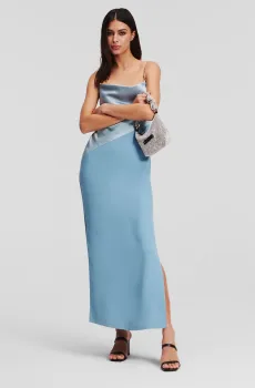 Женское голубое платье KARL CHARM SATIN DRESS Голубой 46 Karl Lagerfeld 241W1304