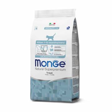 Сухой корм Monge Kitten Monoprotein для котят (от 1 до 12 месяцев), со вкусом форели, 1.5 кг