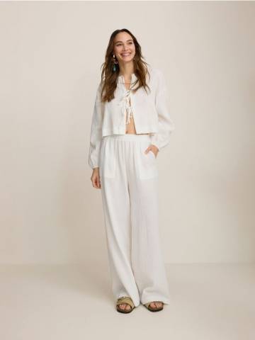 Reserved - LADIES` TROUSERS - білий - YH525-00X Reserved - LADIES` TROUSERS - білий - YH525-00X