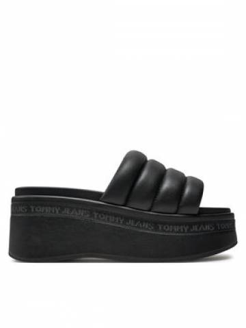 Tommy Jeans Шльопанці Tjw Wedge Sandal EN0EN02455 Чорний Tommy Jeans Шльопанці Tjw Wedge Sandal EN0EN02455 Чорний