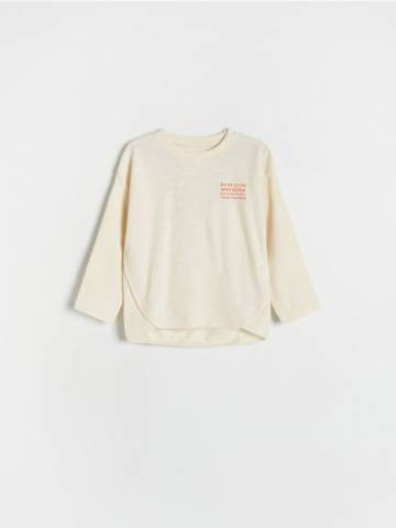 Reserved - Лонгслів oversize - нюдовий - ZK657-02X Reserved - Лонгслів oversize - нюдовий - ZK657-02X