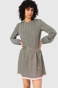 Женское платье с узором Разноцветный 36 MAJE MFPRO04343_Ecru print-tie