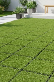 Набір плиток штучної трави 4 pack - жовто-зелений