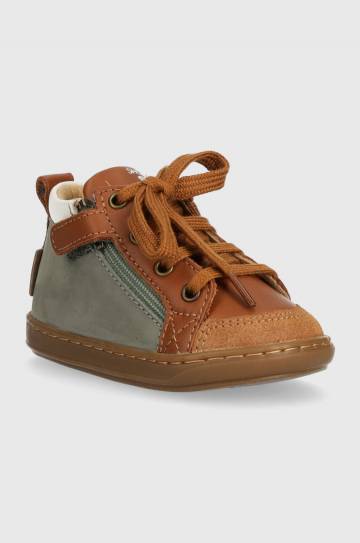 Детские кожаные полуботинки Shoo Pom цвет коричневый