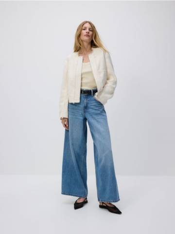 Reserved - Структурна куртка - кремовий - YT384-01X Reserved - Структурна куртка - кремовий - YT384-01X