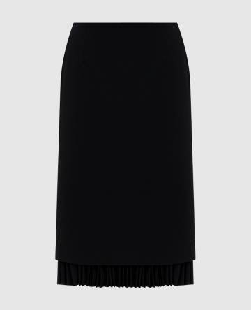 Черная юбка из шерсти