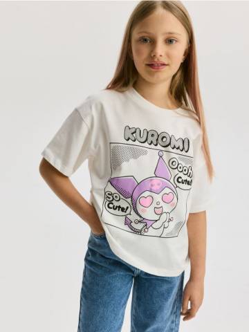 Reserved - Футболка Kuromi - кремовий - 245DH-01X Reserved - Футболка Kuromi - кремовий - 245DH-01X