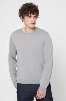 Мужской серый шерстяной джемпер Серый L BOSS 50468239;070