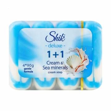 Крем-мыло твердое Shik Deluxe 1+1 Cream Soap Крем и морские минералы, 4*90 г Крем-мыло твердое Shik Deluxe 1+1 Cream Soap Крем и морские минералы, 4*90 г