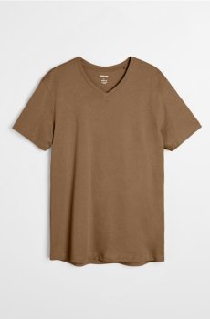 Бавовняна футболка basic - золотисто-коричневий
