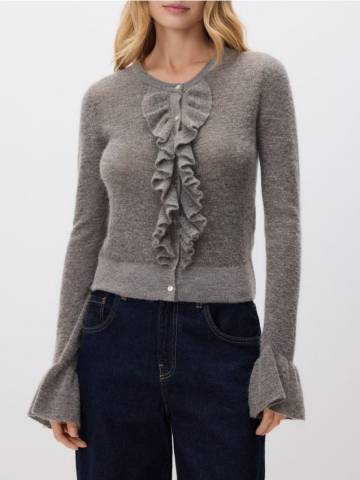 Reserved - LADIES` SWEATER - пильно-коричневий - 156JJ-98X