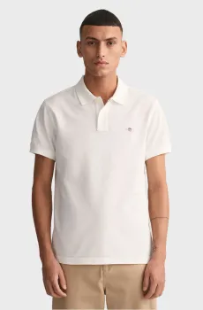 Мужское белое поло SLIM SHIELD SS PIQUE Белый L Gant 2220