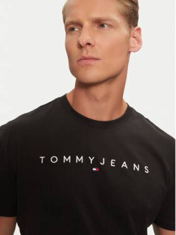 Tommy Jeans Футболка Linear Logo DM0DM20744 Чорний Regular Fit Tommy Jeans Футболка Linear Logo DM0DM20744 Чорний Regular Fit