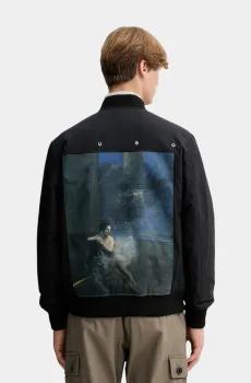 Мужской черный бомбер Черный S HUGO 10499