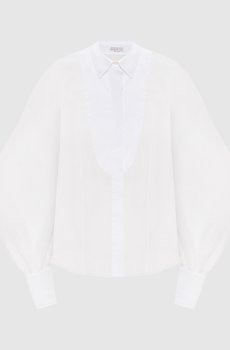 Белая блуза с рукавами-фонариками