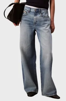 Женские голубые джинсы THE WIDE LEG Голубой 27-SH Calvin Klein Jeans LV047C702G